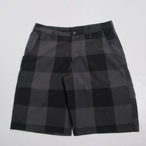 Lululemon Men's Kahuna Short Plaid Black Grey Size 34 Breathable